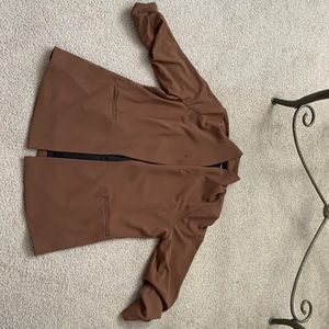 Brown silk blazer